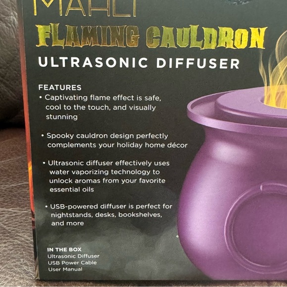 Mahli Flaming Cauldron Aroma Diffuser - Purple with Gold Flame NIB - Picture 9 of 9